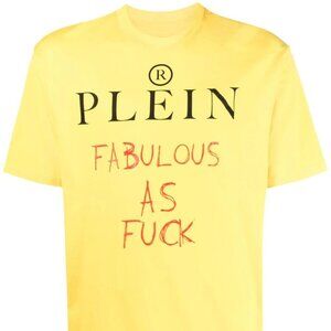 NEW PHILIPP PLEIN Men's Graphic T-Shirt – Size XL – Yellow – NWT